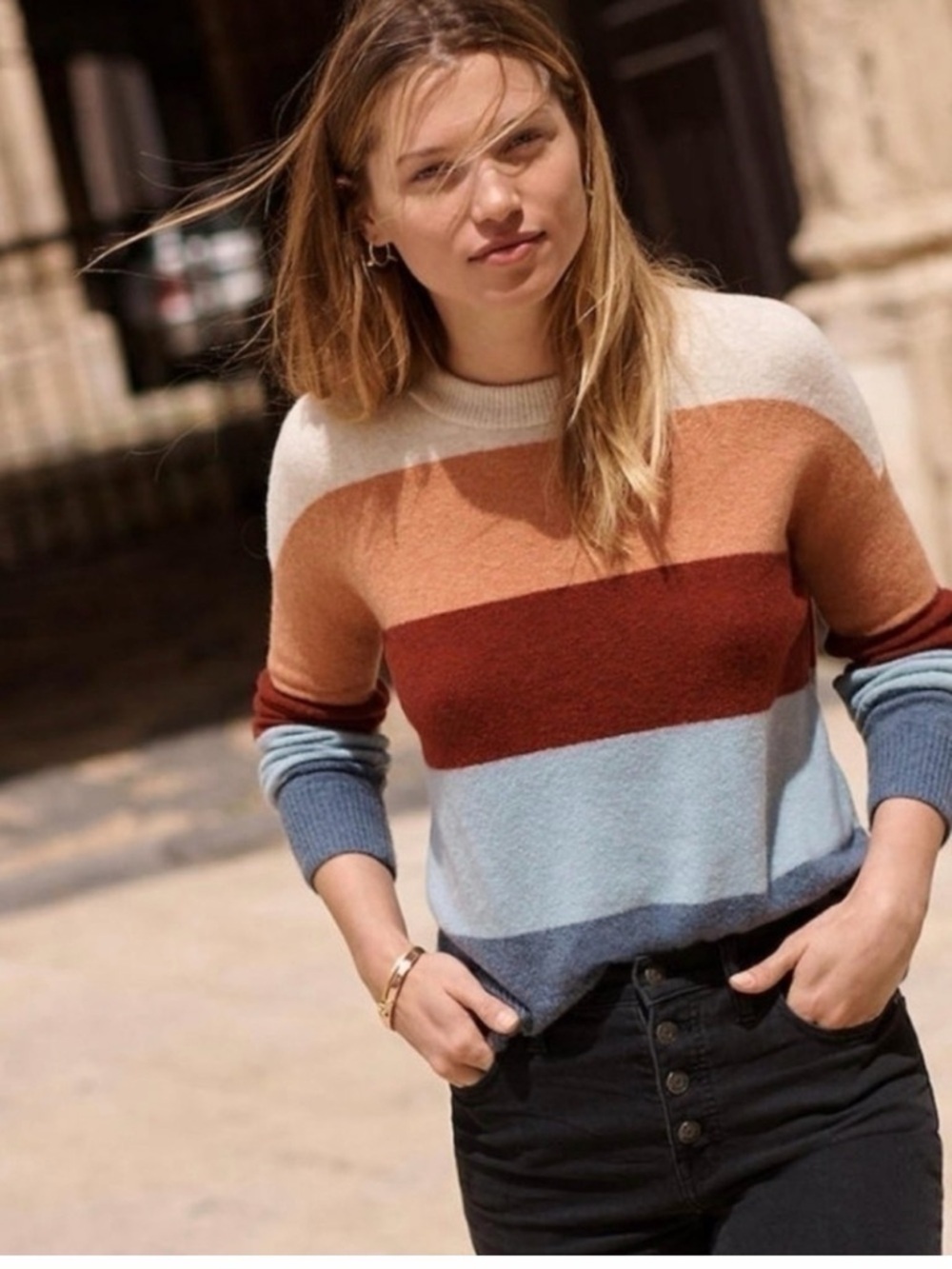 Madewell Crofton Striped Pullover Sweater